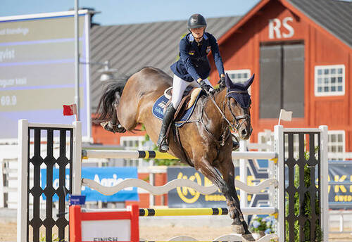 Jumping individual - Senior silver medalist Ella Löfqvist (SWE) and Linus at the Nordic Baltic Equestrian Championships 2026, Strömsholm (SWE) © Roland Thunholm. 