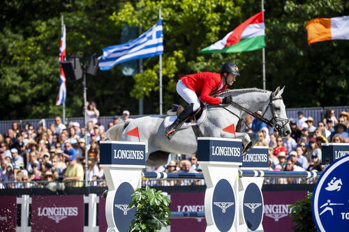 Maximilian Weishaupt (GER) & DSP Omerta Incipit at the Longines EEF Jumping Nations Cup Final - Warsaw Jumping equestrian event, Warsaw, Poland, 4th of September to 8th of September, 2024. PC Lukasz Kowalski