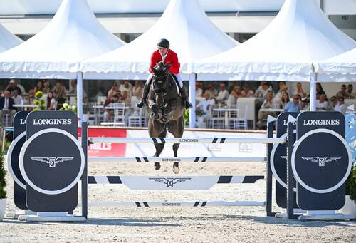 Maximilian Lill on Kommandant 10 clinch the victory for Team Germany at the Longines EEF Series Region Central qualifier in Budapest on Friday 26 June 2026. © EEF
