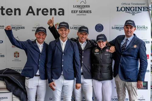 Danish chef d’equipe, Bo K Moller with his winning team at this season's regional qualifier in Drammen (NOR) © EEF