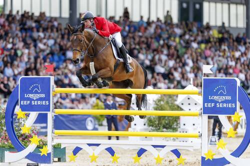 Gerrit Nieberg & IB Queen secured the victory for Team Germany in the Longines EEF Series region central qualifier in Mannheim. © EEF/pferdefotografie-lafrentz_photos