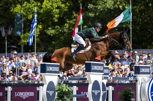 Seamus Hughes Kennedy (IRL) & ESI Rocky at the Longines EEF Jumping Nations Cup Final - Warsaw Jumping equestrian event, Warsaw, Poland, 4th of September to 8th of September, 2024. PC Lukasz Kowalski