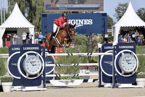 Gaëtan Joliat and mount Chelsea Z secure the win for Team Switzerland in an exciting jump off at the Longines EEF Series Final 2025 Avenches on Sunday 7 September 2025. © EEF