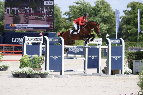 Gilles Thomas aboard Riesling van't Roosakker produce a clear round to secure victory for Team Belgium at the Longines EEF Series North West Semi Final in Peelbergen (NED) on Friday 2 July. © EEF/Sportfot