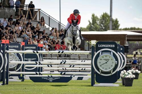 Adrian Schmid and Chicharito 11 part of the winning team at the Longines EEF Series South Central Semi Final at Samorin (SVK) on Friday 10 July 2026. © EEF